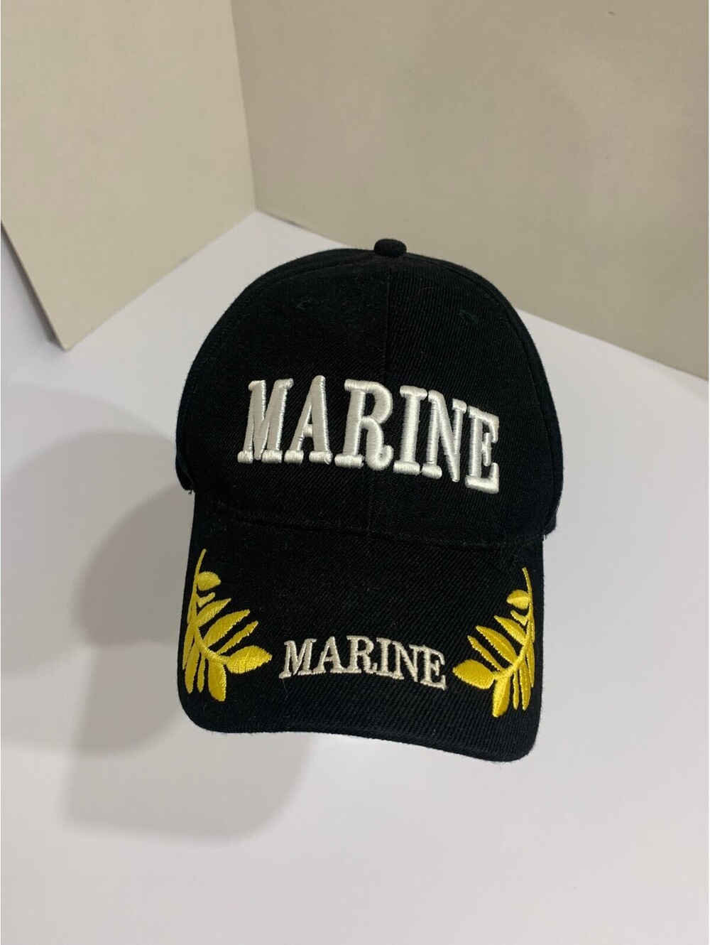 Marine Baseball Cap Black Adjustable Back Strap